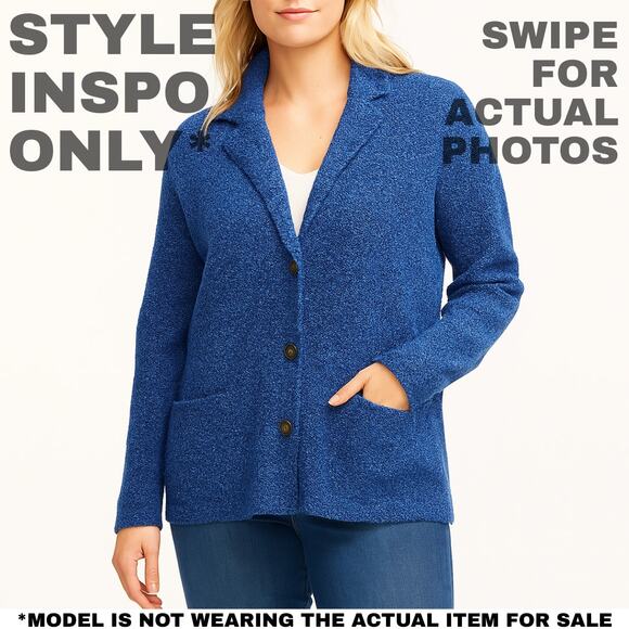 NWT Sag Harbor XL Classic Blue Cardigan [0152] - Picture 2 of 4